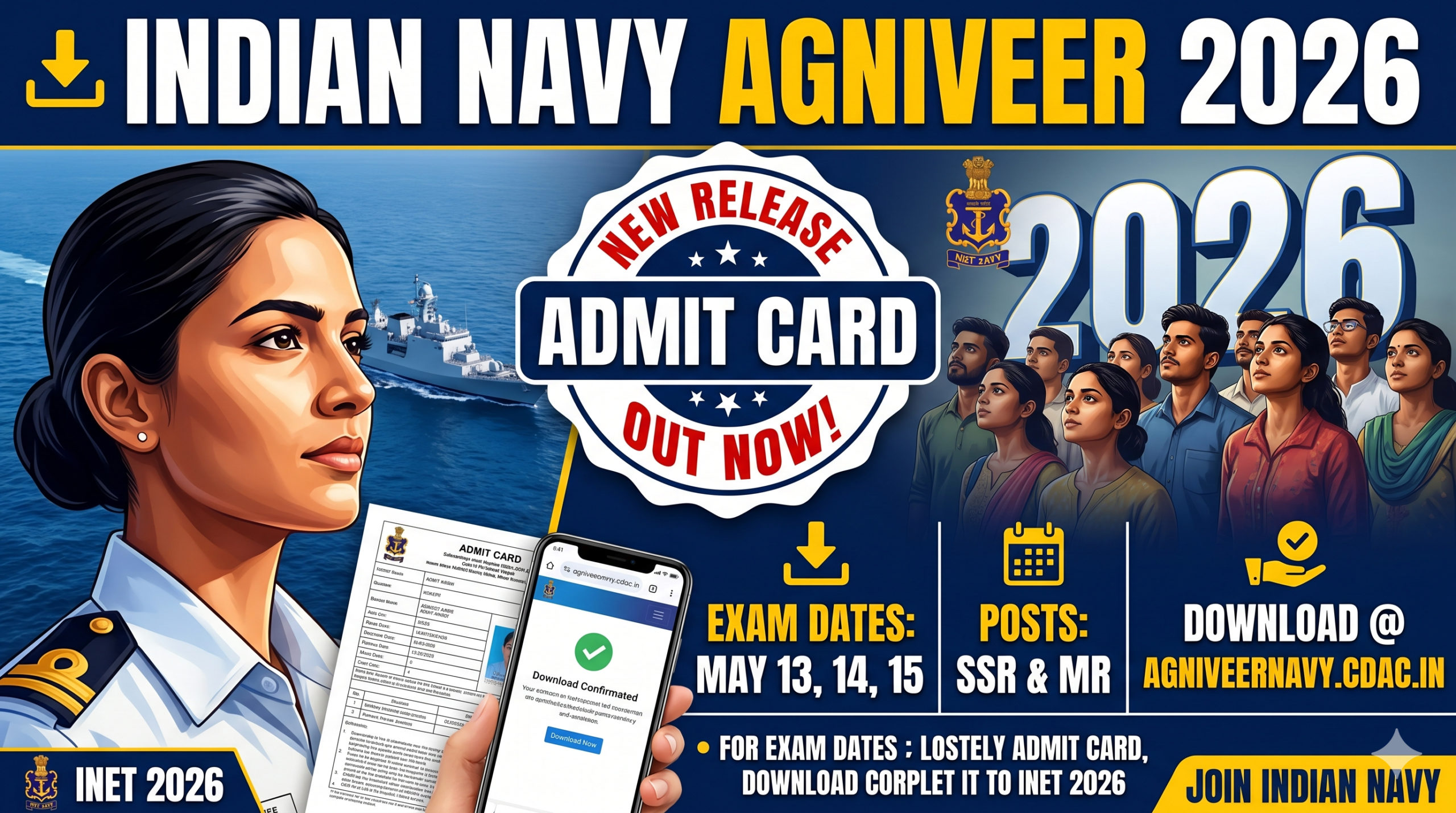 Indian Navy SSR & MR Admit Card 2026