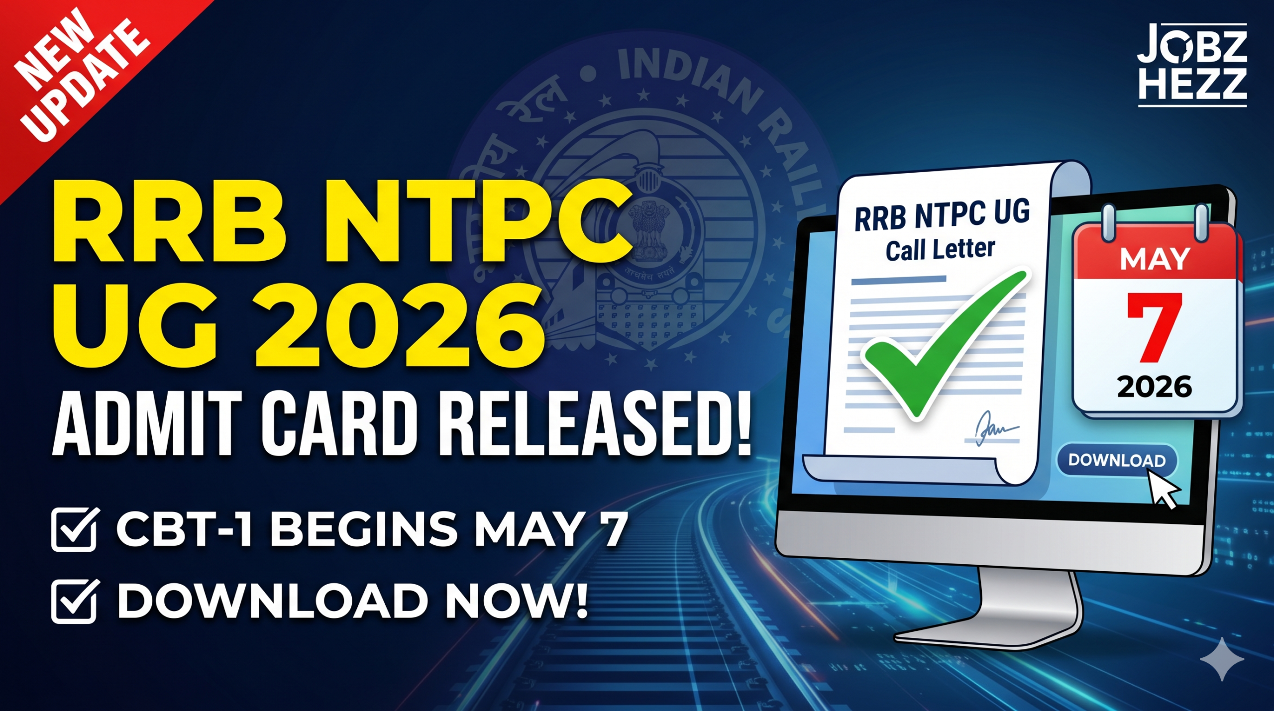 RRB NTPC 10+2 UG Admit Card 2026