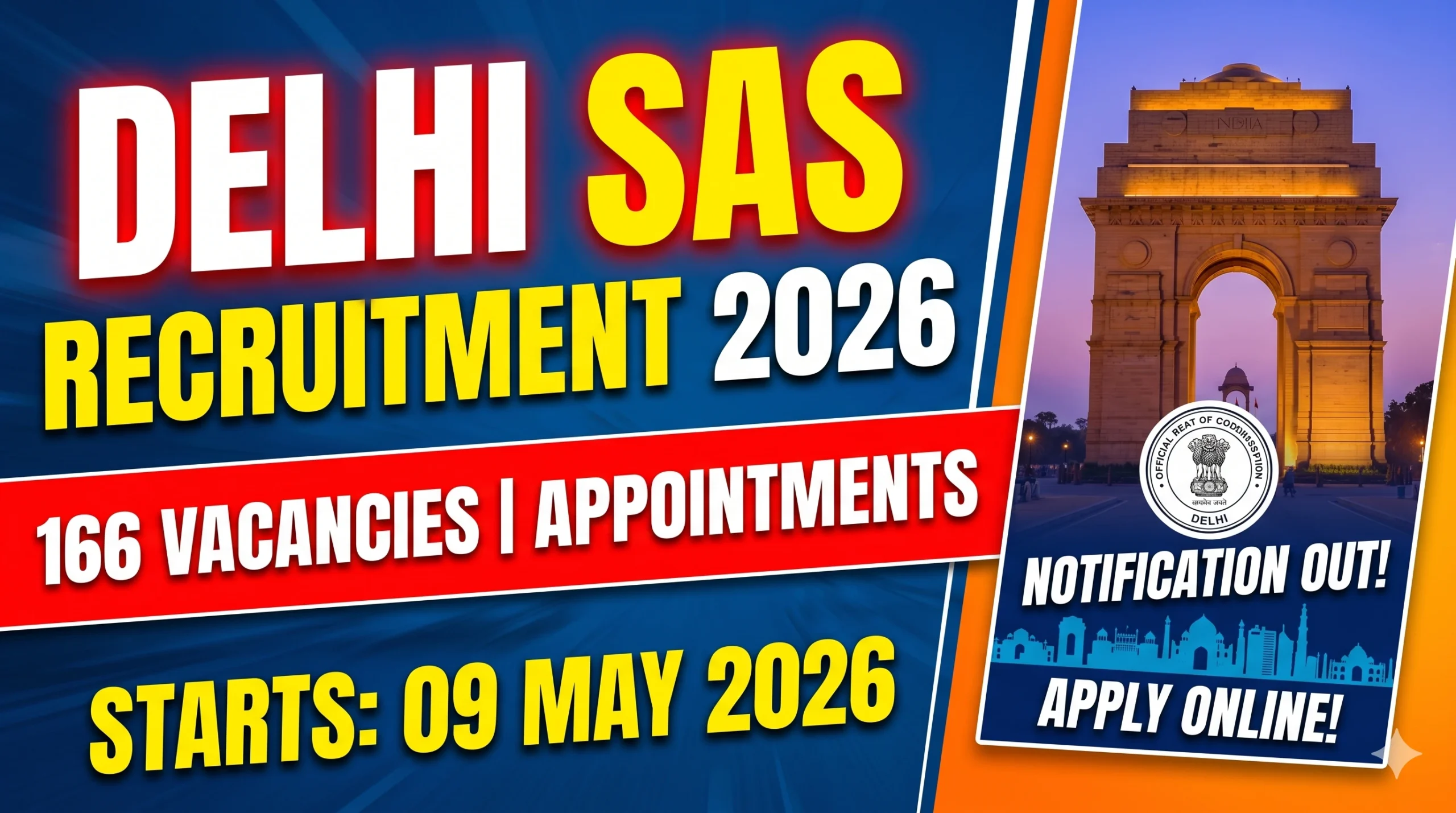 Delhi SAS Recruitment 2026
